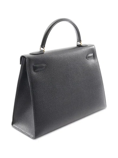 Pre-owned Hermes 1991 Ardennes Kelly Sellier 32 Handbag In Black
