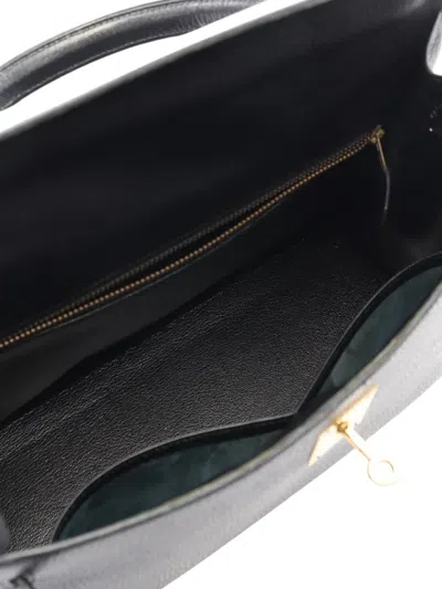 Pre-owned Hermes 1991 Ardennes Kelly Sellier 32 Handbag In Black