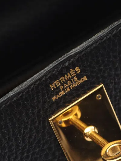 Pre-owned Hermes 1991 Ardennes Kelly Sellier 32 Handbag In Black