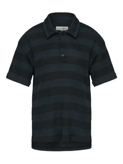 Mm6 Maison Margiela Striped Polo Top In Multi