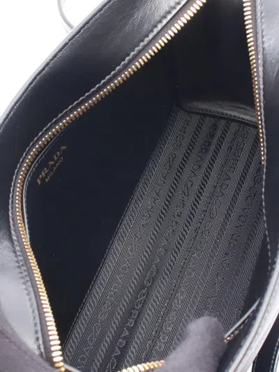 Pre-owned Prada 2010-2025 Saffiano Esplanade Crossbody Bag In Black