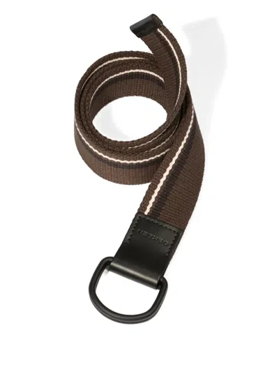 Osklen Box Dots Striped Fabric Belt In Brown