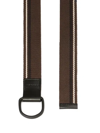 Osklen Box Dots Striped Fabric Belt In Brown