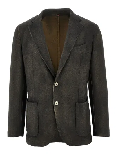 Santaniello Button Jacket In Gray