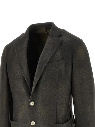 Santaniello Button Jacket In Gray