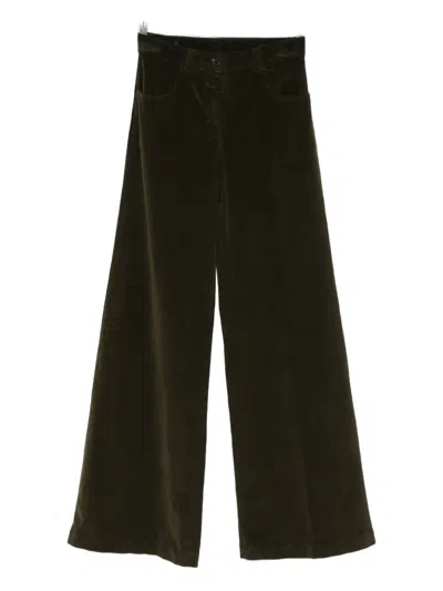 Aspesi Saint Laurent V-waist Jeans With A Wide-leg Cut In Green