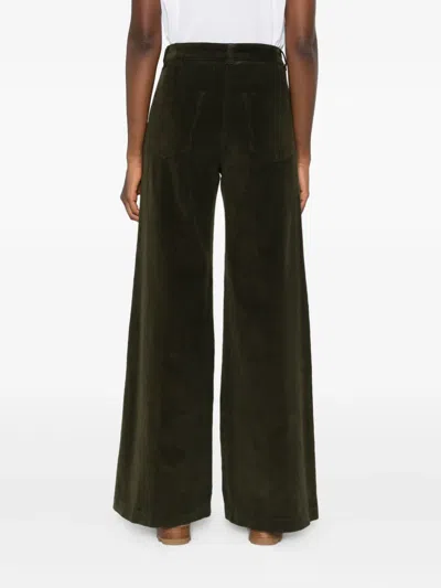 Aspesi Saint Laurent V-waist Jeans With A Wide-leg Cut In Green