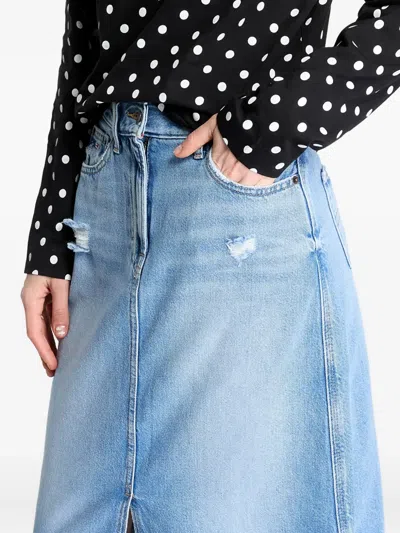 Tommy Jeans Logo-patch Midi Skirt In Blue