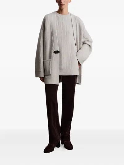 12 Storeez Ribbed Wool Vest In Gray