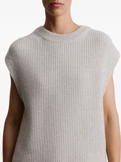 12 Storeez Ribbed Wool Vest In Gray