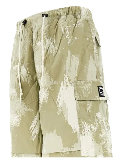 Obey Mens Giant Cargo Cotton-blend Trousers Brushed Camo In Green