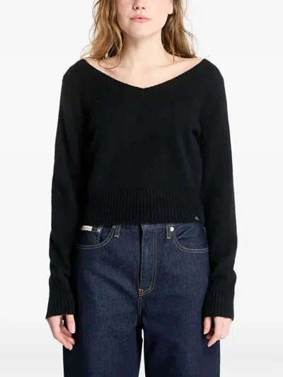 Calvin Klein Jeans Est.1978 V-neck Sweater In Black