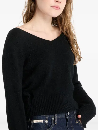 Calvin Klein Jeans Est.1978 V-neck Sweater In Black