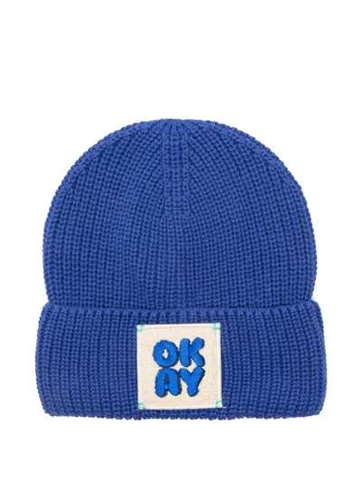 Billieblush Logo-patch Beanie In Blue