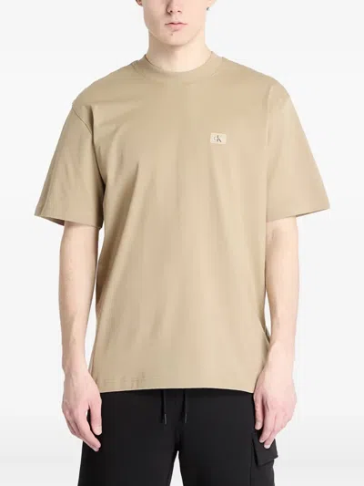 Calvin Klein Jeans Est.1978 Crew-neck Cotton T-shirt In Neutral