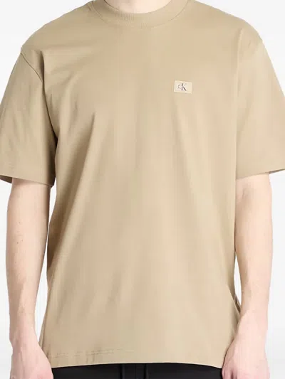 Calvin Klein Jeans Est.1978 Crew-neck Cotton T-shirt In Neutral