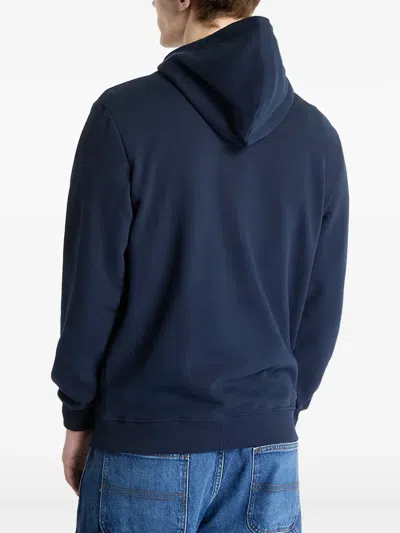 Tommy Jeans Logo Drawstring Cotton Hoodie In Blue