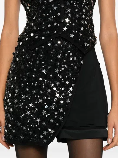 Mitiliane Couture Sequin-embellished Shorts In Black