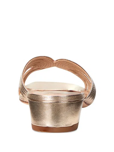 Ralph Lauren 25mm Metallic Strappy Sandals In Gold