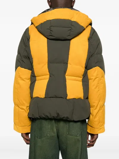 Sacai Hooded Panelled Puffer Jacket In Multi