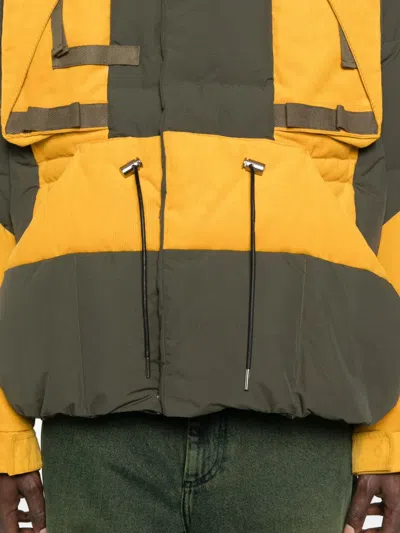 Sacai Hooded Panelled Puffer Jacket In Multi