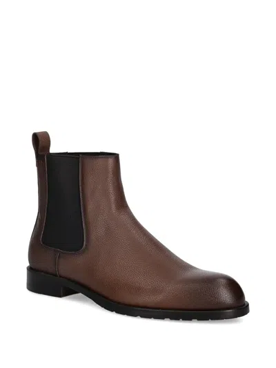 Hugo Boss Pull-tab Boots In Brown