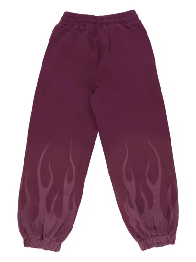 Vision Of Super Flame-print Trousers In Purple