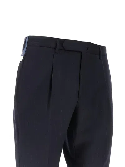 Santaniello Pinstripe Pleated-front Trousers In Blue