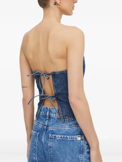 Won Hundred Tie-back Strapless Top In Blue