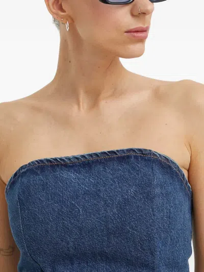 Won Hundred Tie-back Strapless Top In Blue