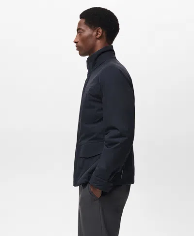 Mango Men's Thermolite Padding Waterproof Jacket In Black