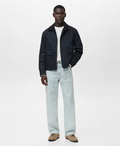 Mango Men's Pockets Water-repellent Jacket In Blue