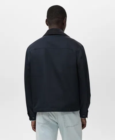 Mango Men's Pockets Water-repellent Jacket In Blue