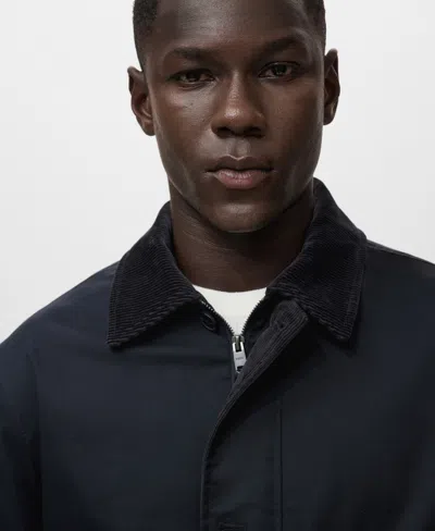 Mango Men's Pockets Water-repellent Jacket In Blue