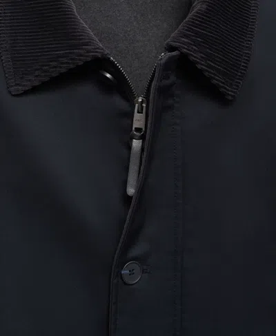 Mango Men's Pockets Water-repellent Jacket In Blue