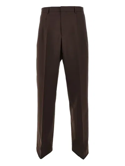 Sunflower Pleated Trousers In Brown