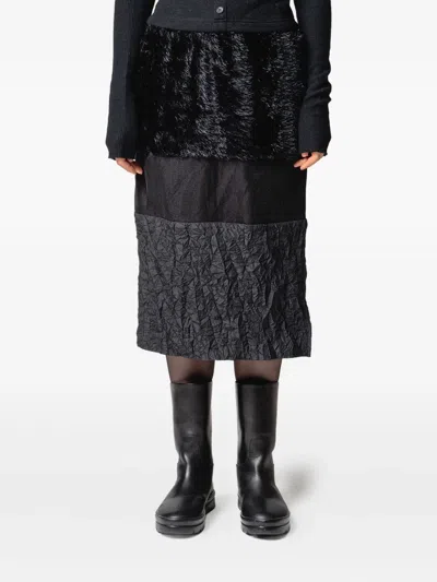 Muller Of Yoshiokubo Panelled-design Midi Skirt In Black
