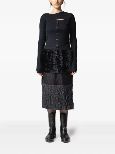 Muller Of Yoshiokubo Panelled-design Midi Skirt In Black