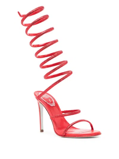 René Caovilla 110mm Supercleo Sandals In Red