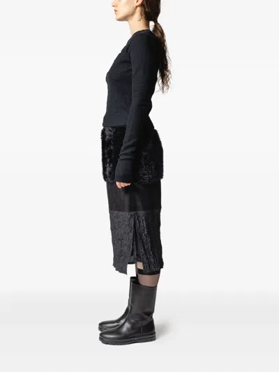 Muller Of Yoshiokubo Panelled-design Midi Skirt In Black