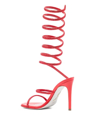 René Caovilla 110mm Supercleo Sandals In Red