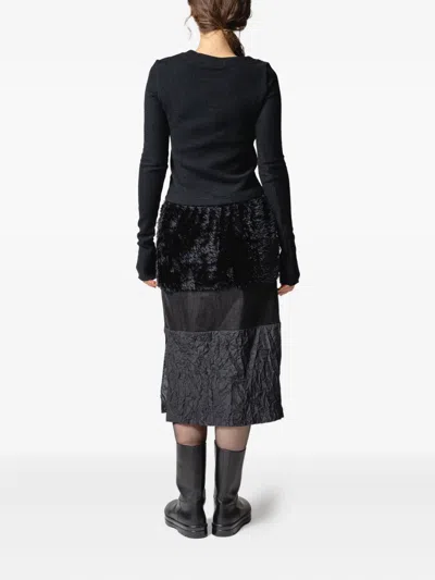 Muller Of Yoshiokubo Panelled-design Midi Skirt In Black