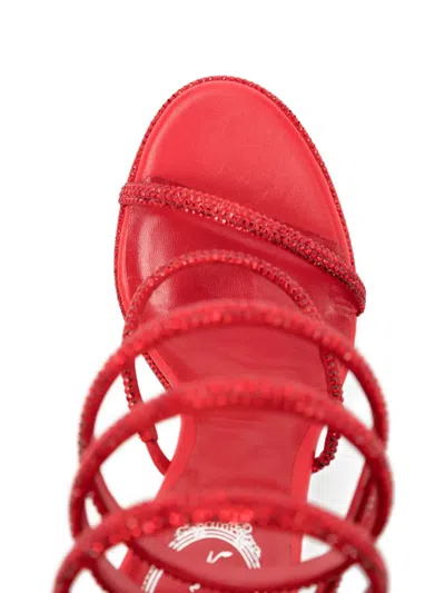 René Caovilla 110mm Supercleo Sandals In Red