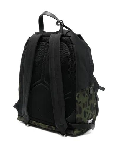Prada Leopard-print Backpack In Green