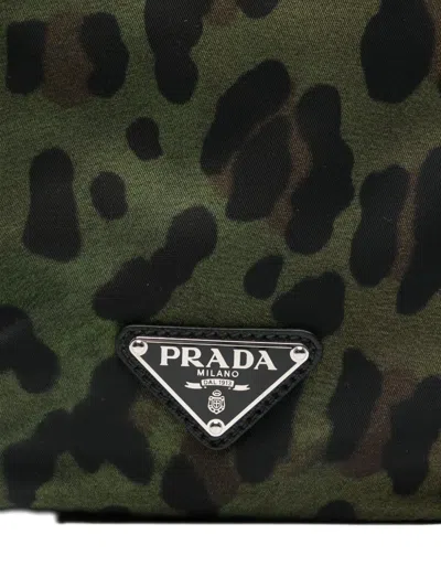 Prada Leopard-print Backpack In Green