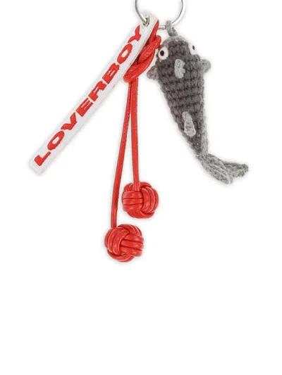 Charles Jeffrey Loverboy Fish Knotted Keyring In Silver