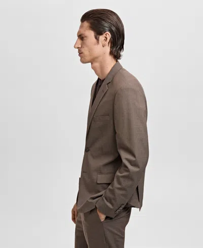 Mango Slim Fit Suit Jacket In Brown