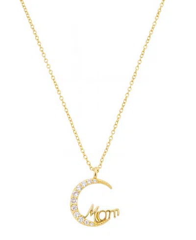 Unwritten Cubic Zirconia Mom Moon Pendant Necklace In Gold