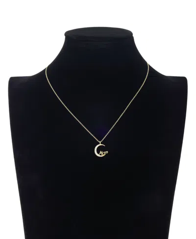 Unwritten Cubic Zirconia Mom Moon Pendant Necklace In Gold
