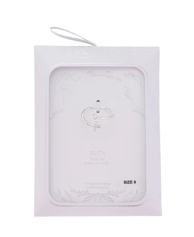 Unwritten Cubic Zirconia Cross Bypass Ring In Gold